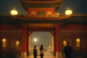 拆迁题材《旧桥以东》封面画面，老桥与搬迁中的旧居