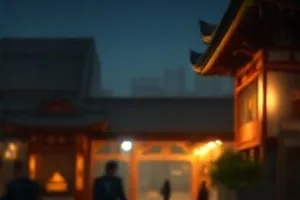 科幻片《第七次日落》封面画面，橙色轨道舱与远处地球